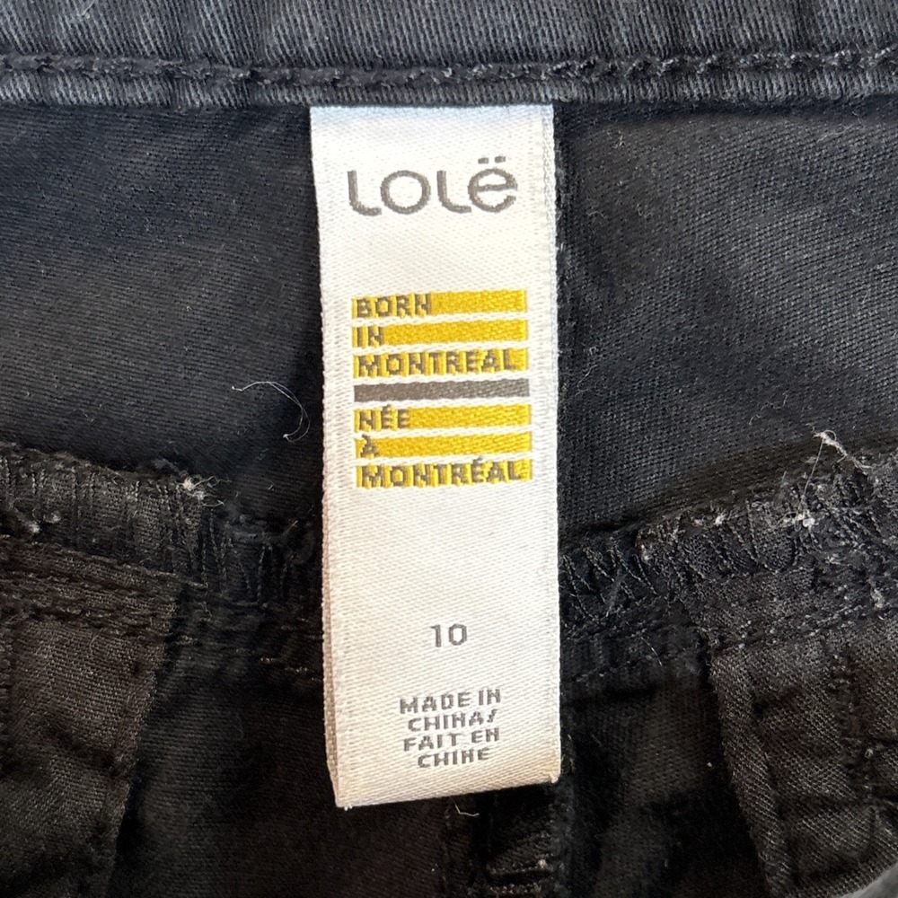 LOLE Size 10 Women's Black Zip Fly Pocket Hiking Shorts Chino Pleats - Picture 3 of 8